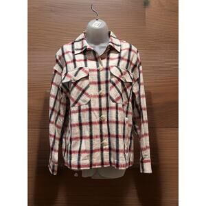 Zara Plaid Overshirt Shacket Cotton Blend Italian Fabric Pockets Boxy Size M